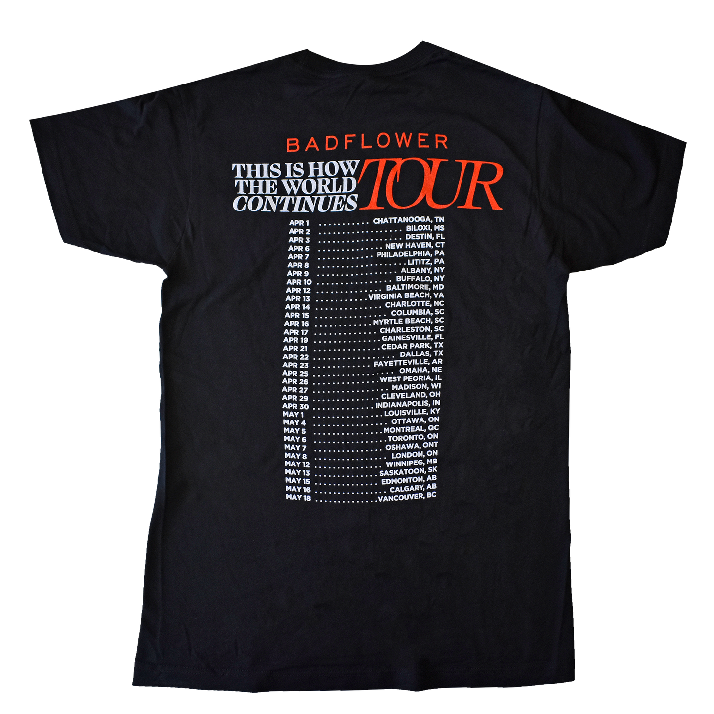 This is how the world continues Tour Tee back